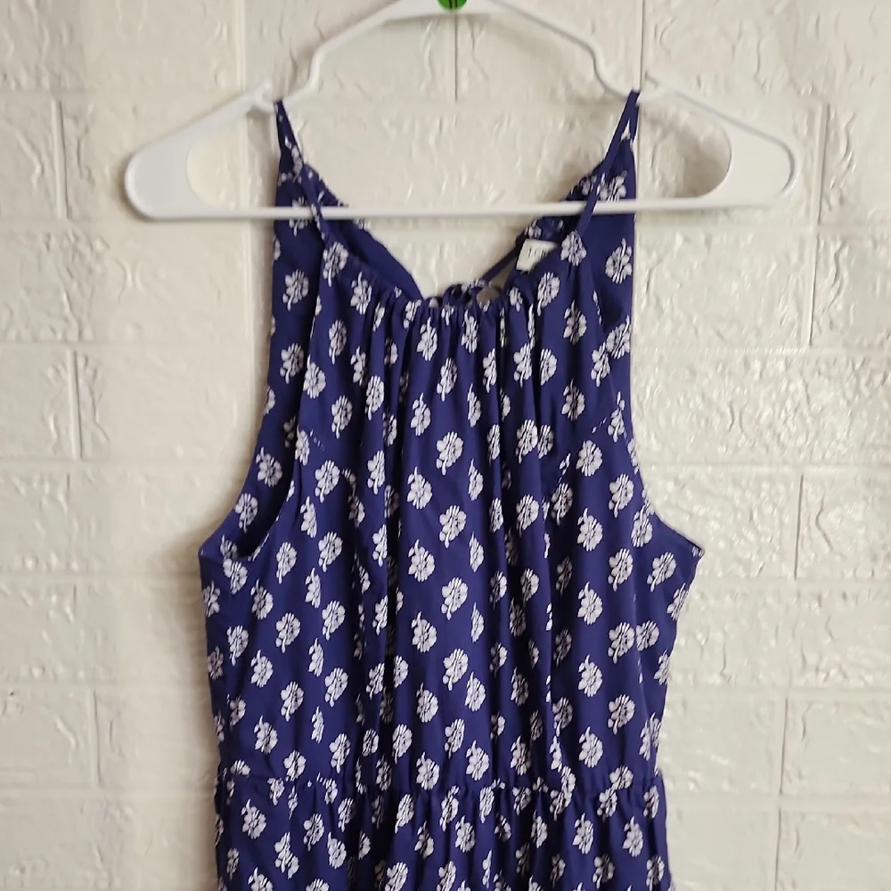 J. Crew Navy and White Patterned Maxi Dress - Picture 3 of 7
